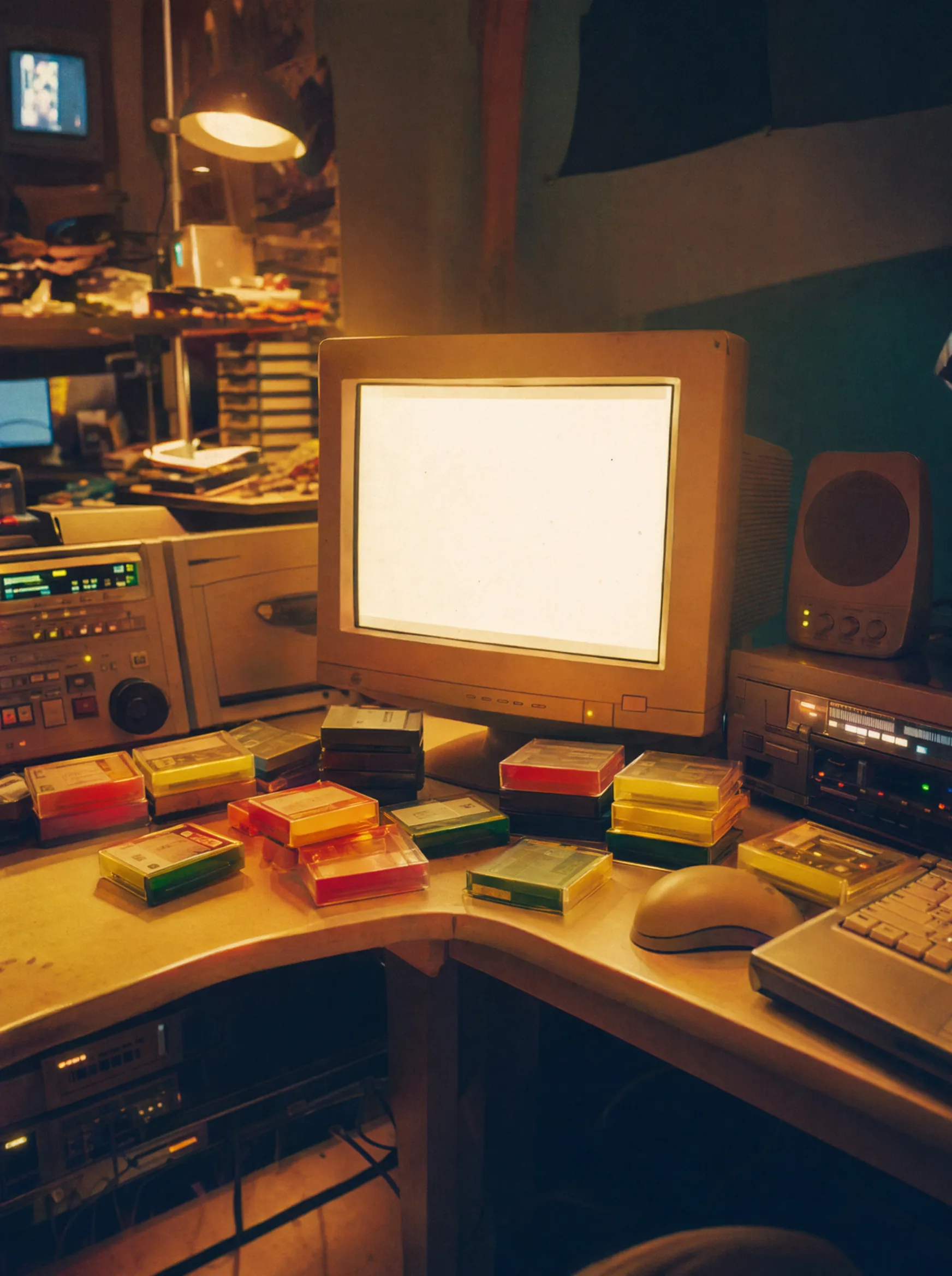 A vintage editing desk