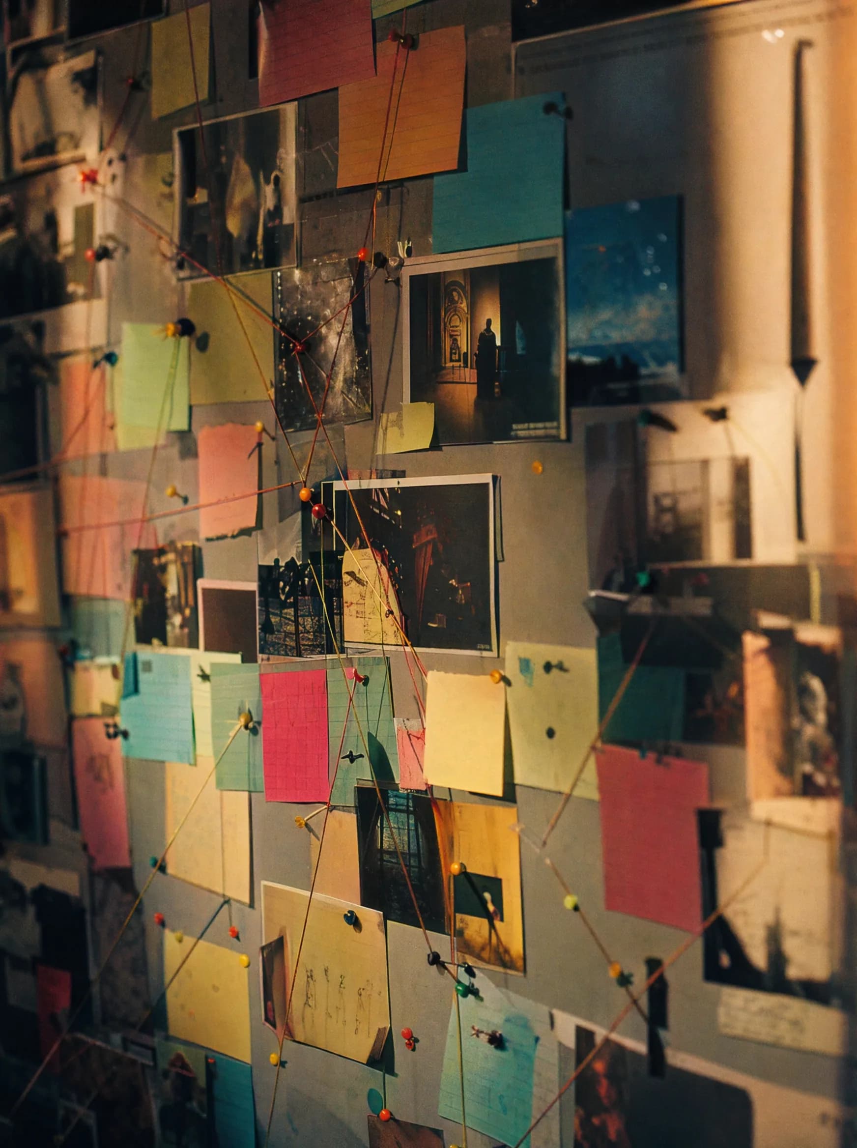 A hand-drawn storyboard laid out on a desk